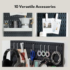 Keepo Peg Board Wall Organizer – Plastic Pegboard Panels, Modular Peg Board Storage System for Home Office, Craft Room, Gamin