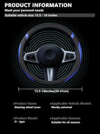 Cxtiy Universal 15.5-16 Inch Steering Wheel Cover – Non-Slip Microfiber Leather, Easy Install, Thickened Grip, All-Season Com