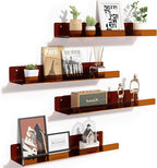 upsimples Acrylic Shelves for Wall Decor, 15" Display Shelf Perfume Organizer for Bathroom, Bedroom, Living Room, Floating Bo