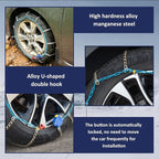 Auto Tightening Snow Chains Tire Chains, 1-Minute Quick Install, Twist-Link, Wear-Resistant, Universal for Car/SUV/Pickup Tru
