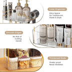 Bathroom Counter Organizer Countertop, 3 Tier Makeup Perfume Storage with Hair Dryer Rack and Toothbrush Holder, Cosmetic Tra