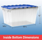 Akro-Mils KeepBox 12 Gallon Storage Container, Nesting and Stackable Plastic Storage Box with Lid Attached, Organizer Tote fo