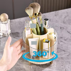 Makeup Organizer Vanity 360 Rotating Makeup Organizer Spinning Makeup Organizer for Vanity, Makeup Brush Holder 7-Slot Fits M