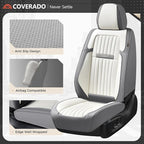 Coverado Car Seat Covers Front Seats, Seat Covers for Cars, Car Seat Protector, 2-Pack Car Seat Cushion Nappa Leather, Waterp