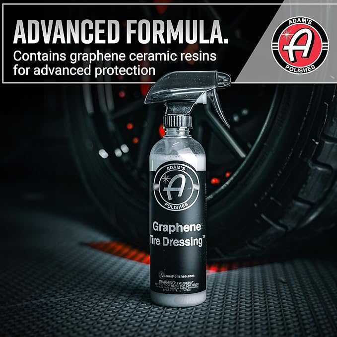 Adam's Polishes Graphene Tire Dressing - Deep Black Finish W/Graphene Non Greasy Car Detailing | Use W/Tire Applicator After 