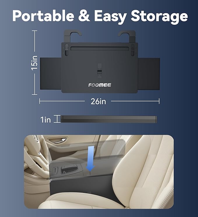 Universal Adjustable Car Steering Wheel Tray, Portable Desk for Eating, Working, Gaming, Scratch-Resistant Lightweight Design