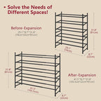 Tajsoon Expandable Shoe Rack for Closet 5 Tier, 29“-41“Adjustable & Stackable Shoe Shelf Storage, Metal Shoe Rack Organizer f