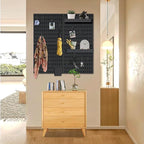 SHGJ&SOFT Peg Board Wall Organizer Panels, 22pcs - Includes 4 Black Pegboards & Accessories, Plastic Pegboard for Home，Office