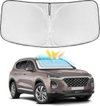 for Hyundai Santa Fe 2019-2023 Windshield Sun Shade - 4 Layers Car Sunshades for Front Windows Shade Cover Custom Fit Santa Fe Sun Visor 250T Retractable Shade Blocks UV Rays Car Accessories