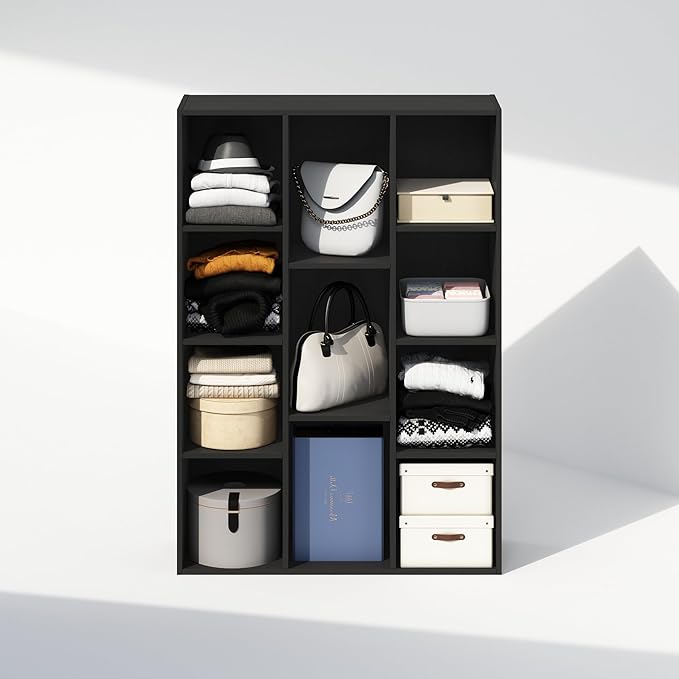 Furinno Reed Closet Organizers and Storage, 11-Cube Closet Organizer, Open Shelf Closet Storage, for Wardrobe, Bedroom, Livin