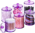 XIPENGKEJI 6 Pack Qtip Holder,Canister Apothecary Jar Set, Bathroom Jars with Lids Set for Cotton Swabs, Balls, Pads, Floss P