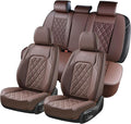 Coverado Car Seat Covers Full Set, Luxury Faux Leather Waterproof Seat Cover, Front and Back Car Seat Protector, Universal 5 