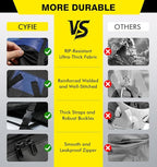 Cyfie Car Rooftop Cargo Carrier Bag, 15 Cubic Feet Waterproof Heavy Duty 420D Oxford Cloth Car Roof Luggage Cargo Storage Bag for All Vehicles with/Without Rack (Black and Blue)