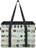 Reusable Grocery Bags Heavy Duty Shopping Bags Foldable Large Tote Bags with Long Handles & Hard Bottom
