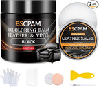 Black Leather Recoloring Balm with 100ml Mink Oil,Leather Couch Scratch Remover,Leather Repair kit for Vinyl Furniture and Ca
