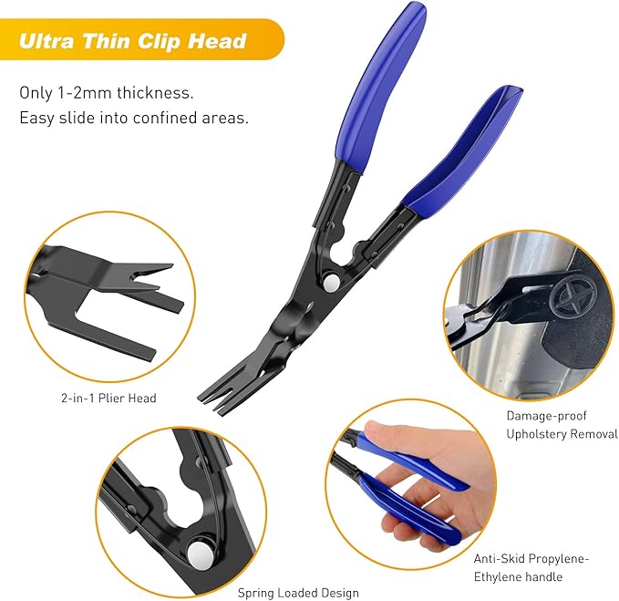 GOOACC - GRC-49 19Pcs Trim Removal Tool Set & Clip Plier Upholstery Remover Nylon Car Panel Removal Set with Portable Storage