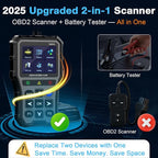 AMTIFO OBD2 Scanner with Battery Tester - Check Engine Light & Emissions Readiness, Plug & Play, Battery Health,