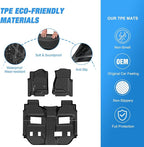 Nilight TPE Floor Mats for Chevy Chevrolet Suburban GMC Yukon XL Bucket Seats 2015 2016 2017 2018 2019 2020 All Weather Custom Fit Heavy Duty Floor Liners