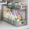 1 Pack 19IN Depth Under Sink Storage Organizer, Large 2-Tier Elegant Mesh Pull Out Shelf for Kitchen and Bathroom Cabinet Org