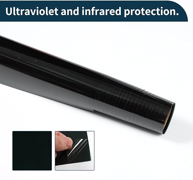 Motoforti Nano Ceramic Car Window Tint Film VLT 15% IRR 65% UVR 85% Black Green 5ft x 30inch Privacy Film 2mil PET 1 Pc