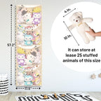 Over The Door Stuffed Animal Storage, Cotton Toy Organizer for Storage Plush Toys,Baby Supplies, Stuffed Animal Holder with 4