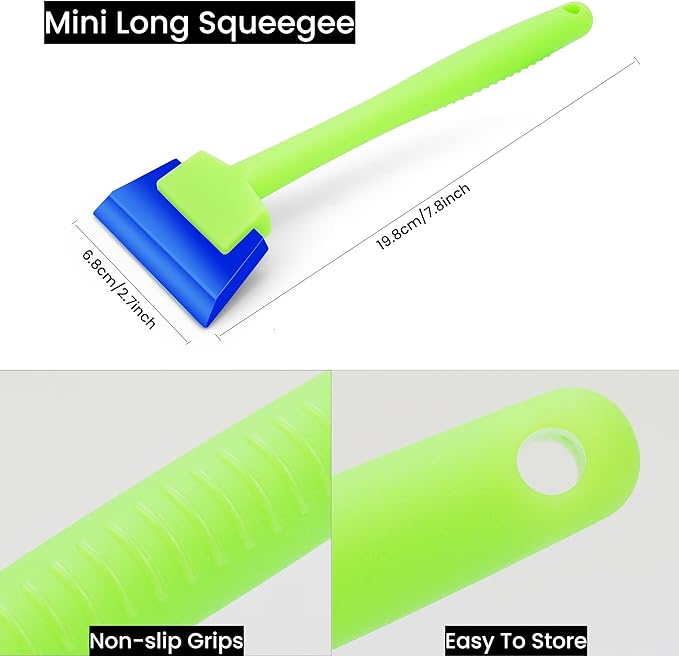 Car Vinyl Wrap & Window Tint Tool Kit, 6-Piece Film Installation Set with Felt Edge Squeegee, Long Handle Bulldozer, Gasket Tucker, Mini Water Wiper & Knife for Auto, PPF, Wallpaper