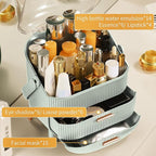CANITORON Makeup Organizer,Skincare Organizer with 2 Drawers and Transparent Cover,Cosmetic Display Case for Vanity Organizer