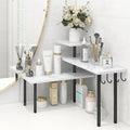 Homode Bathroom Counter Corner Shelf, 3 Tier Kitchen Countertop Organizer for Over The Sink, Make Up, Dresser Table, White Ma