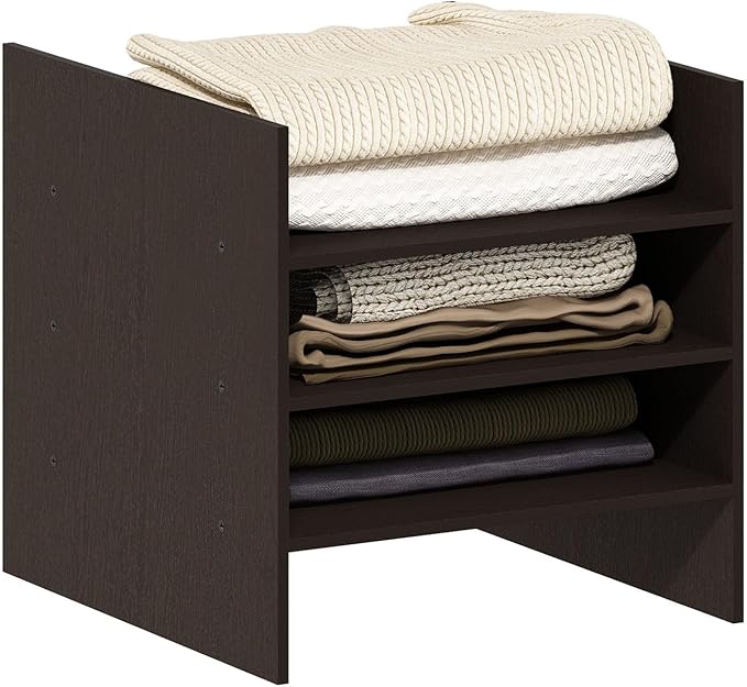 Furinno Cubicle Cube Insert, 3-Shelf Cube Organizer, Fits into Furinno Extra Thick Cubes, for Organizers and Storage, Black D