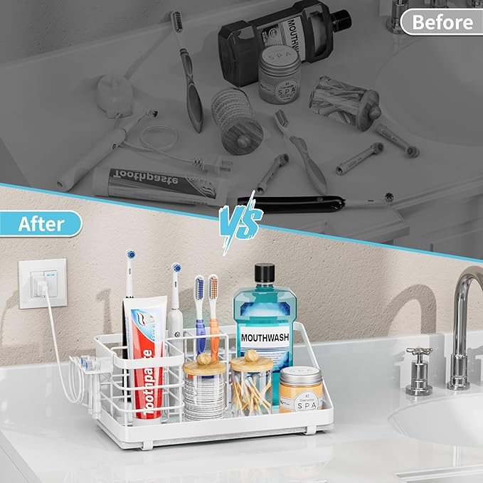 Toothbrush Holders Instant-Drying Organizer - Bathroom Countertop/Wall Mounted Electric Toothbrush Holder - Toothbrush Head T