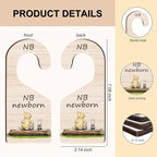 8Pcs Winnie Baby Closet Dividers, Double-Sided Wooden Baby Clothes Organizer for Classic Pooh Wardrobe