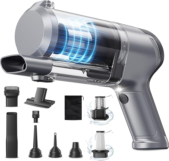 Hand Held Vacuum Car Vacuum Cleaner 18000PA High Power, 4-in-1 Air Duster & Air Blower & Pump Cordless Rechargeable Mini Smal