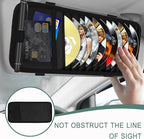 Sun Visor CD Holder, 12-Capacity Car Visor Organizer with DVD Sleeves and Mesh Pocket, Universal Visor Storage for Vehicle CD Case and Pen Holder Ergonomic Design (Black 2 Pcs)