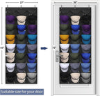 Dofilachy Hat Organizer Racks for Baseball Caps, Visible Hat Holder Rack for Wall Door with 3 Hooks, 24 Deep Pockets