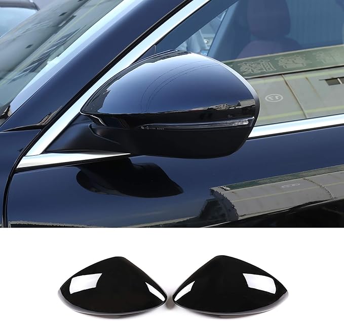 LLKUANG Car Rearview Mirror Cap Decoration Cover Compatible with Alfa Romeo Stelvio 2017-2024 Exterior Rearview Mirror Cover Cap(glossy black)