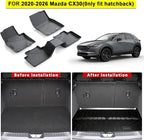 TPE Floor Mats for 2019-2026 Mazda CX30(0nly fit Hatchback) All Weather Car Floor Liners Fit 2019-2026 Mazda CX30 Accessories Black