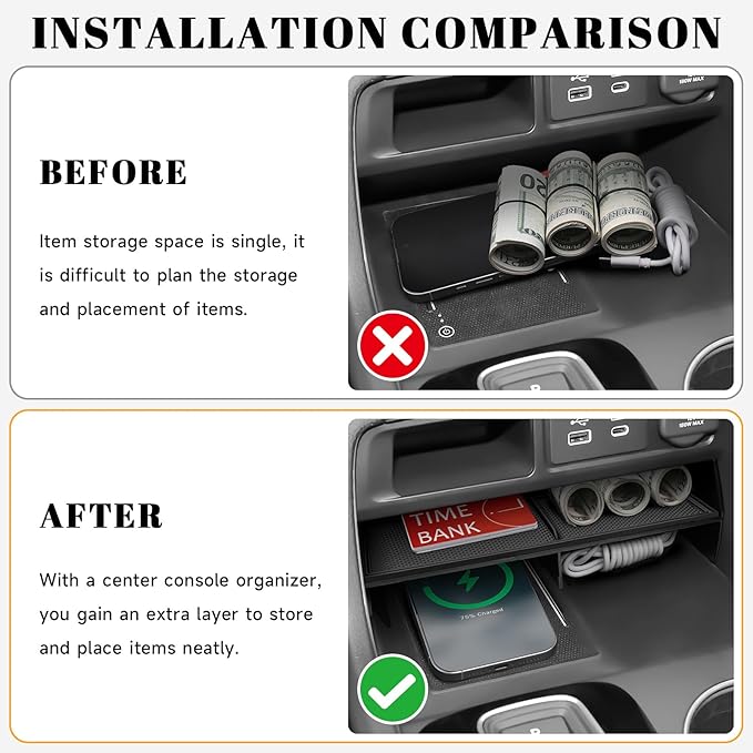 Divider Compartment Tray Compatible with Honda 2023-2025 2026 Pilot ＆ 2026 Passport Accessories Insert Center Console Organizer