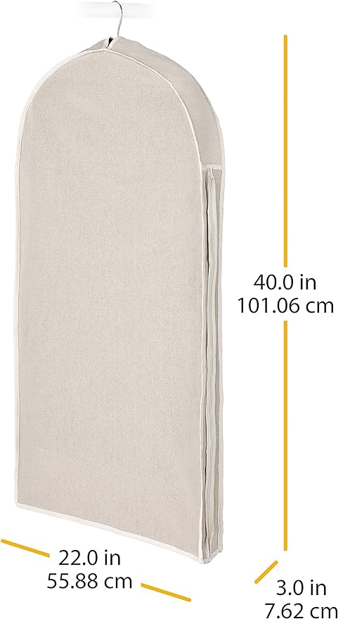 Whitmor Zippered Garment Bag Natural Linen,Large,(Pack of 4)