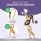 Women’s Bag Charm Key Finder, Car Keychain Hook, Cute Purse Organizer & Tote Bag Accessories, Gifts for Mom - Original