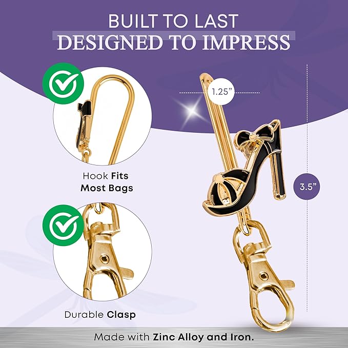 Women’s Bag Charm Key Finder, Car Keychain Hook, Cute Purse Organizer & Tote Bag Accessories, Gifts for Mom - Original