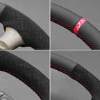 MEWANT Hand Sewn Steering Wheel Cover Wrap for Ford Mustang 1994-2004 Steering Wheel Accessories for Ford Mustang 1994-2004