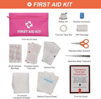 THINKWORK Car Emergency Kit for Teen Girl and Lady's Gifts, Pink Emergency Roadside Assistance kit with 10FT Jumper, First Ai