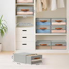 DIMJ Closet Organizers and Storage - Fabric Bins with Drawers for Closet Foldable Clothes Organizers with Clear Window, Stack