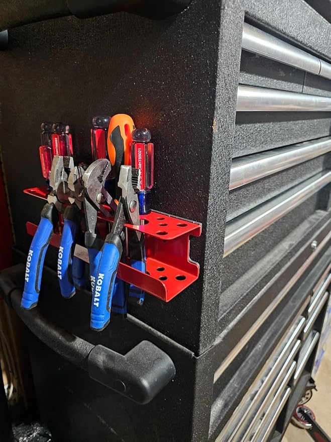 ULIBERMAGNET Magnetic Screwdriver Holder,Heavy Duty Pliers Metal Organizer Rack,Wall Mount Garage Organizer for Screwdriver, 
