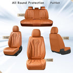 Coverado Car Seat Covers Full Set, Brown Seat Covers, Automotive Car Seat Cover, Car Seat Covers Front Seats Back Seat Covers