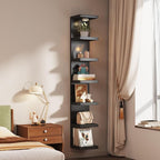 7-Tier Vertical Wall Shelf Unit with USB Rechargeable Led Light (Remote Controlled),Versatile Floating Display Shelves,Lack S