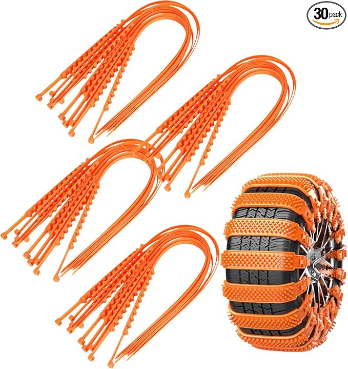 Reusable Anti Snow Chains,Universal Emergency Snow Non-Slip Zip Tie Tire Chains,Adjustable Snow Tire Chain Anti-Skid Belt Whe