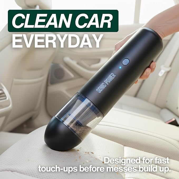 Portable Cordless Car Vacuum, 15000Pa High Suction Handheld Vacuum Cleaner, 2-in-1 Vacuum & Blower, with 4 Attachments & Port