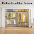 VIPEK R2 Plus Rolling Clothes Rack for Hanging Clothes Heavy Duty Garment Rack 3 Tiers Adjustable Wire Shelving Clothing Rack