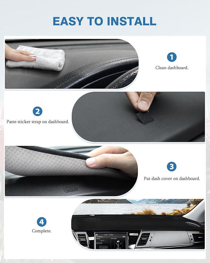 FIILINES Dash Cover Fit for 2017-2022 Kia NIRO Accessories Sunshade Non-Slip Mesh Dash Cover for NIRO Accessories Dashboard C